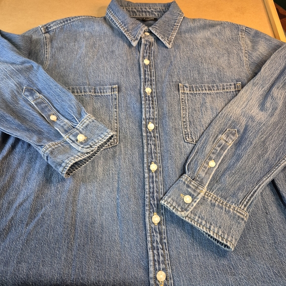 Lucky Brand Blue Denim Button-Down Shirt